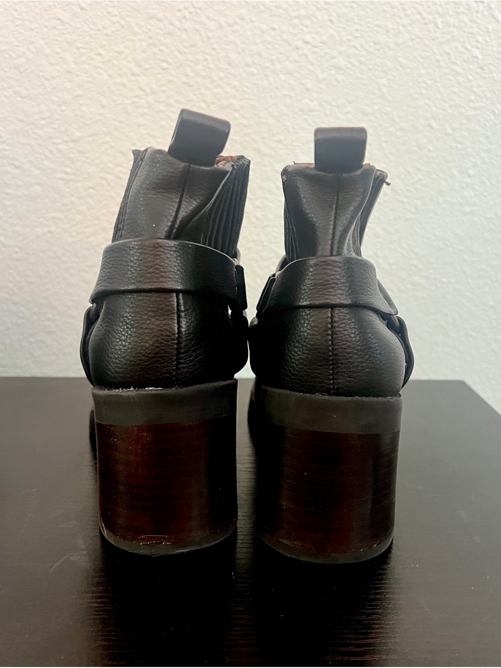b.o.c. Black Leather Ankle Booties with Harness Ring - Picture 5 of 7